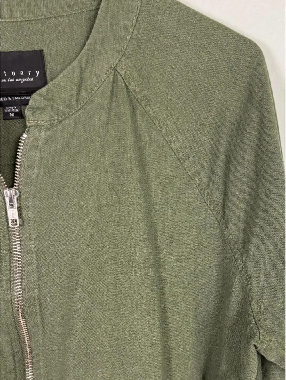 Sanctuary Women’s Olive Green Zip Front Lightweight Jacket,‎ Size M YKK